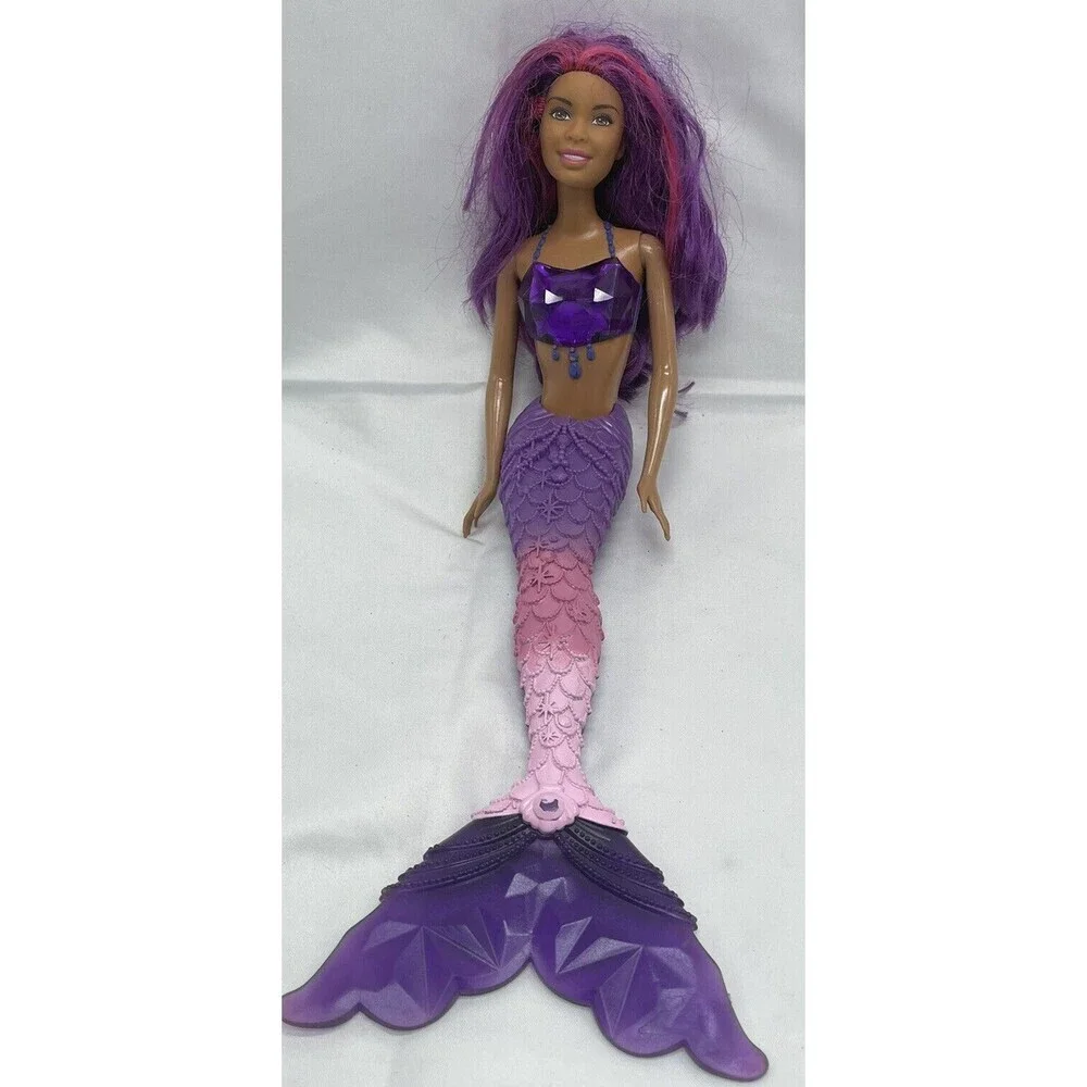 Mattel Barbie Nikki AA Jewel Dreamtopia Mermaid Doll Purple Pink Hair RARE